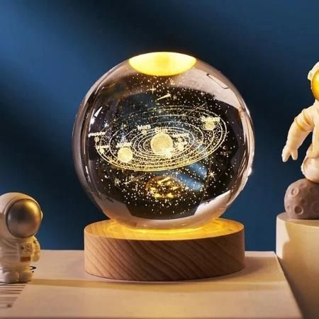 3D Solar System Galaxy Crystal Ball Night Lamp